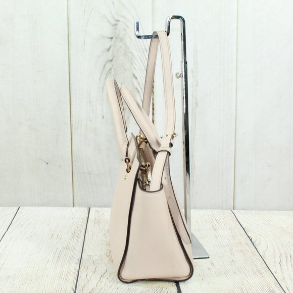 Michael Kors Tan Leather Studded Top Handles Sling Satchel Handbag - Picture 4 of 11